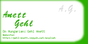 anett gehl business card